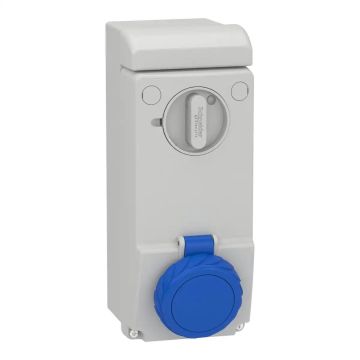 Unika interlocked socket - 16 A - 2P + E - 200...250 V AC - IP65 - wall