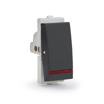Opale-16A 1 Way Switch, With Indicator, Dark Grey
