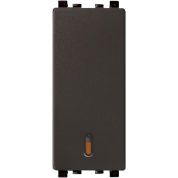 6AX 1 Way Full-Flat Switch Module with On indicator - bronze