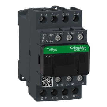 TeSys D contactor - 4P(4 NO) - AC-1 - <= 440 V 25 A - 110 V DC standard coil