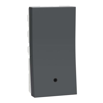 Switch, Miluz Zeta, 10A, 1 Way, 1 Module, With Indicator, Anthracite