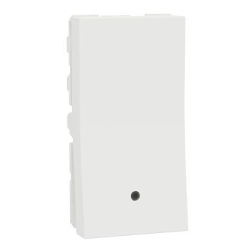 Switch, Miluz Zeta, 10A, 1 Way, 1 Module, With Indicator, White