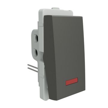 Switch, Livia, 1 way, 16A, with indicator lamp, painted grey